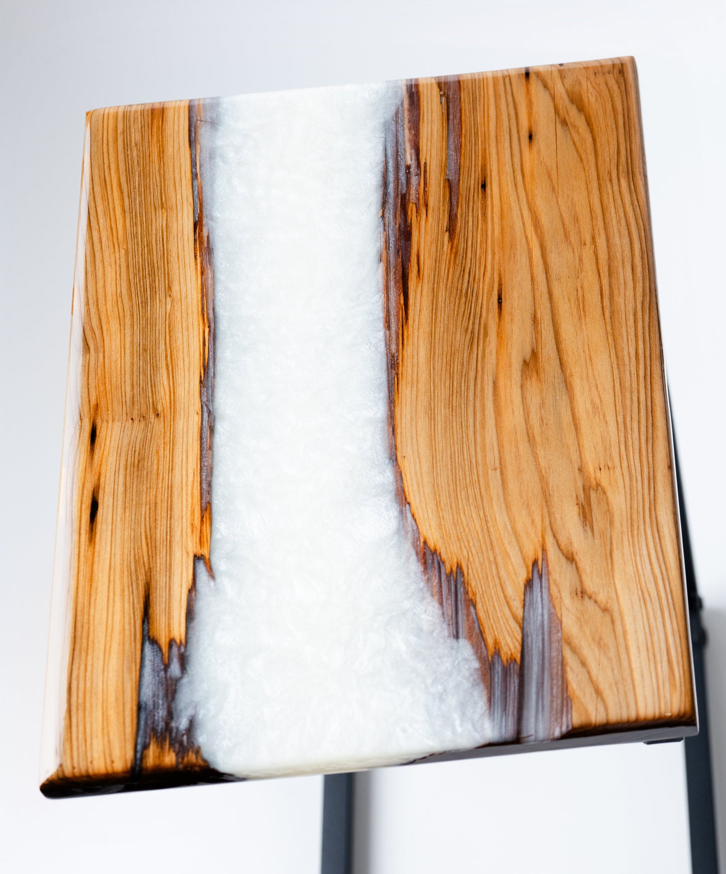 white epoxy resin river-style c-tables