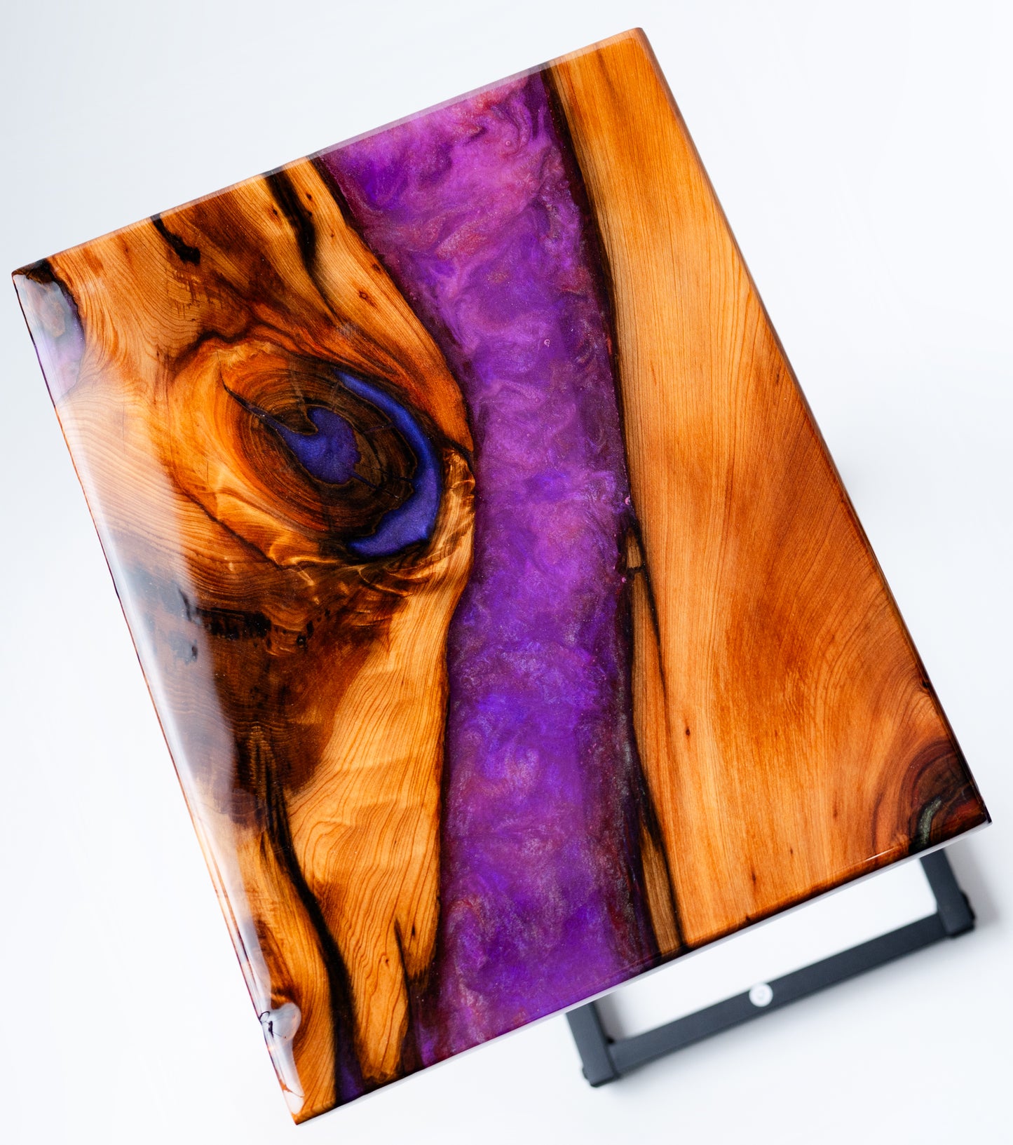 purple variations epoxy resin river-style c-tables