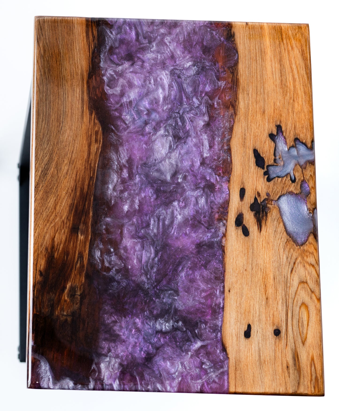 purple variations epoxy resin river-style c-tables