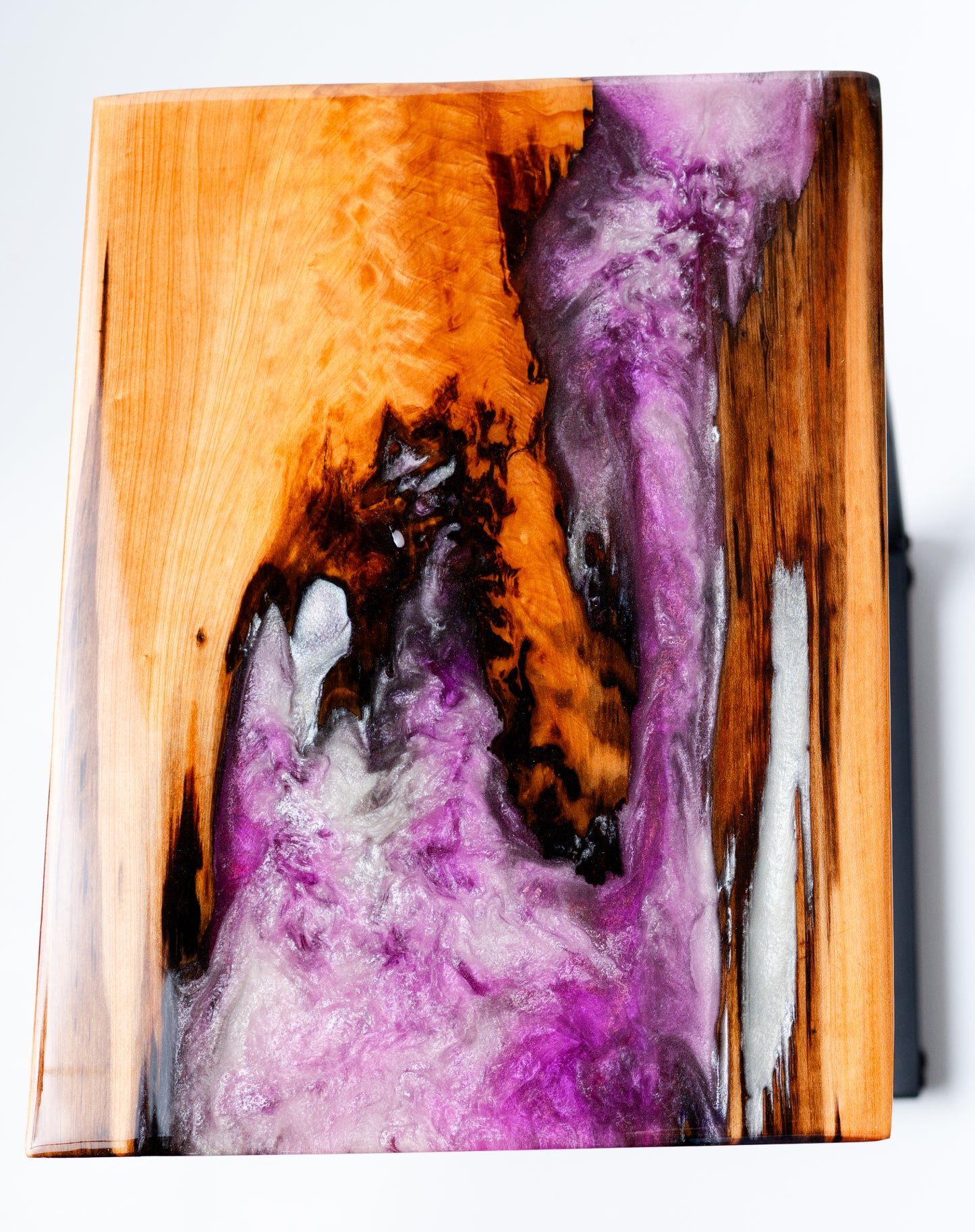 purple variations epoxy resin river-style c-tables