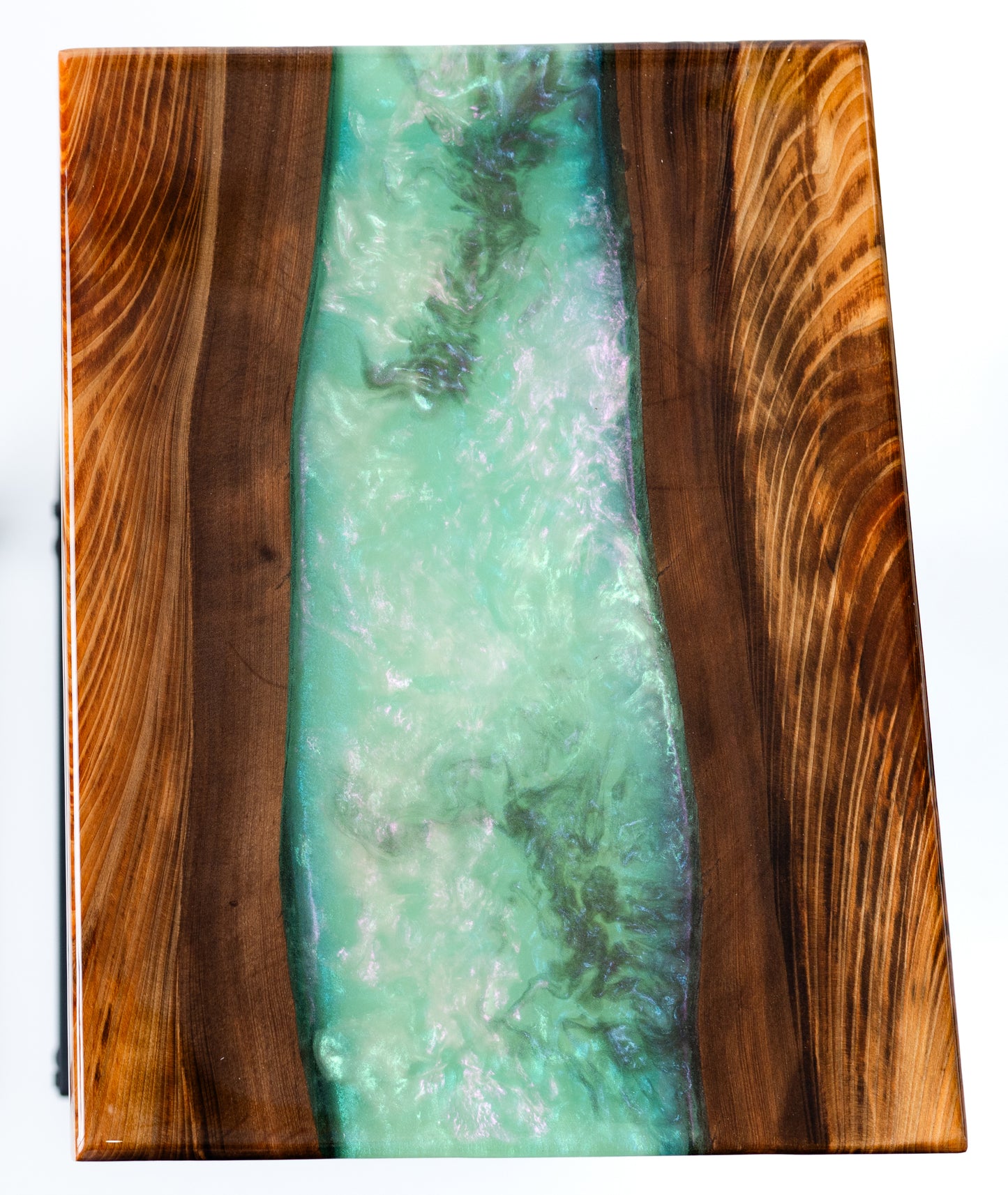 green variations epoxy resin river-style c-tables