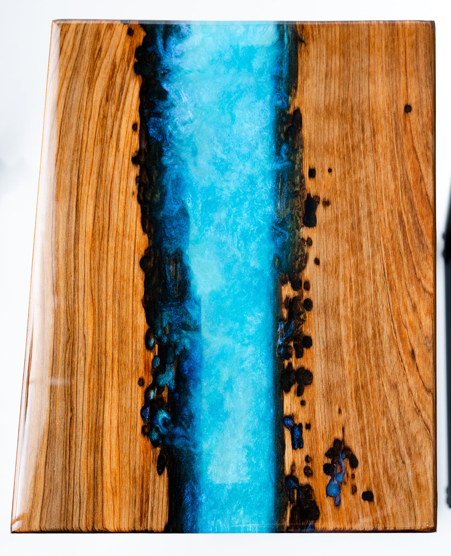 aqua blue ocean river-style epoxy c-table