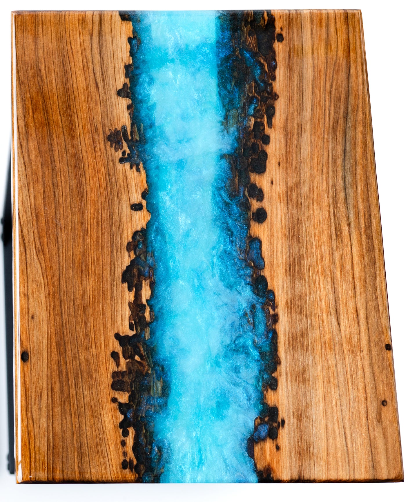 aqua blue ocean river-style epoxy c-table