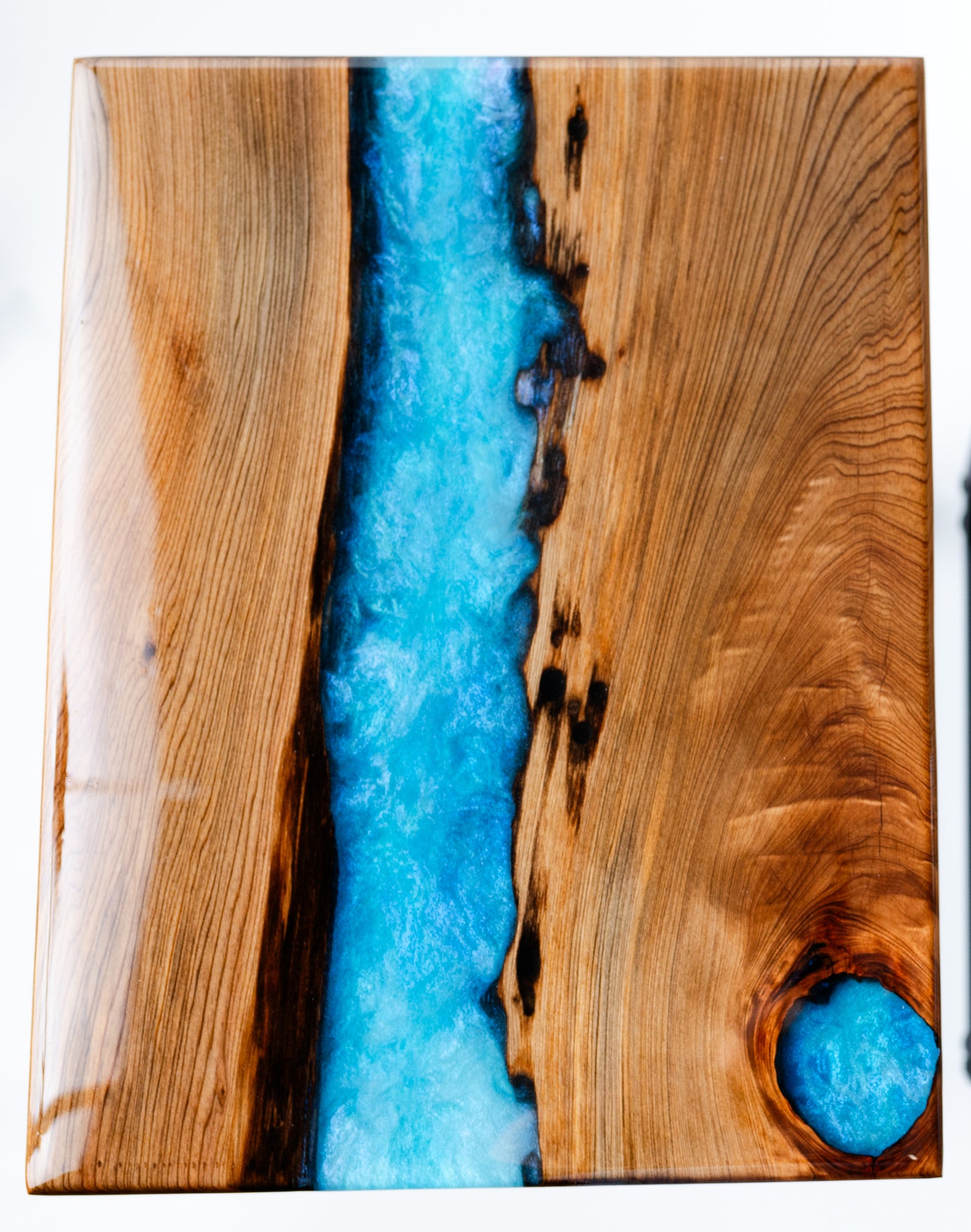 aqua blue ocean river-style epoxy c-table