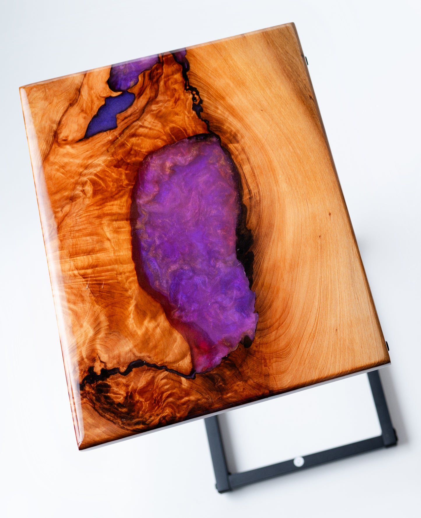 purple variations epoxy resin river-style c-tables