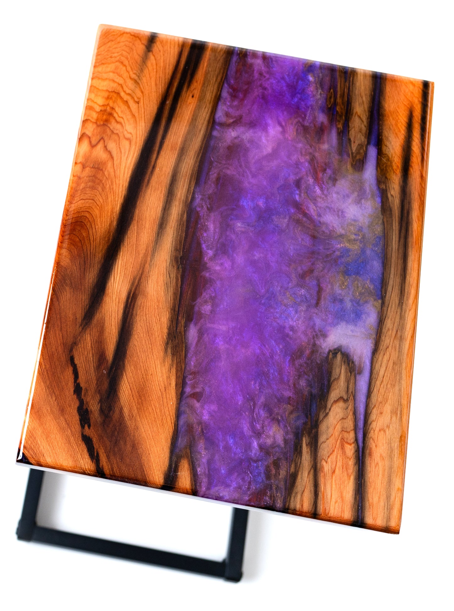 purple variations epoxy resin river-style c-tables