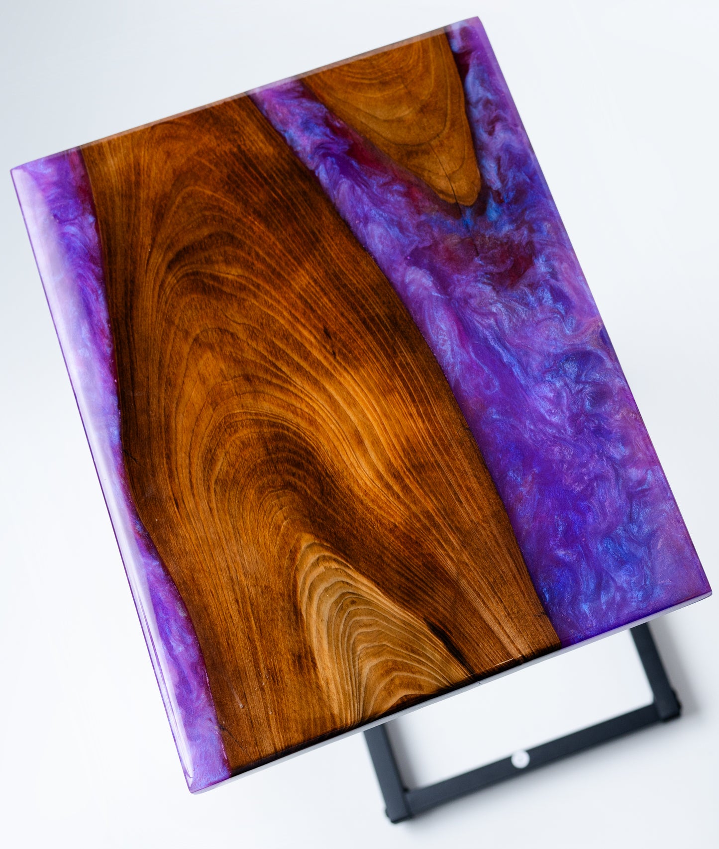 purple variations epoxy resin river-style c-tables